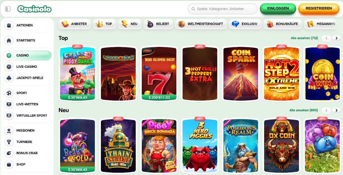 Casinolo bringt mit seinem innovativen Bonus-Crab-System eine Menge Dynamik in die Welt der online casinos. Spieler können hier ganz einfach zusätzliche Prämien freischalten, während die moderate 35-fache Umsatzbedingung und die breite Zahlungsauswahl für optimalen Komfort sorgen.
